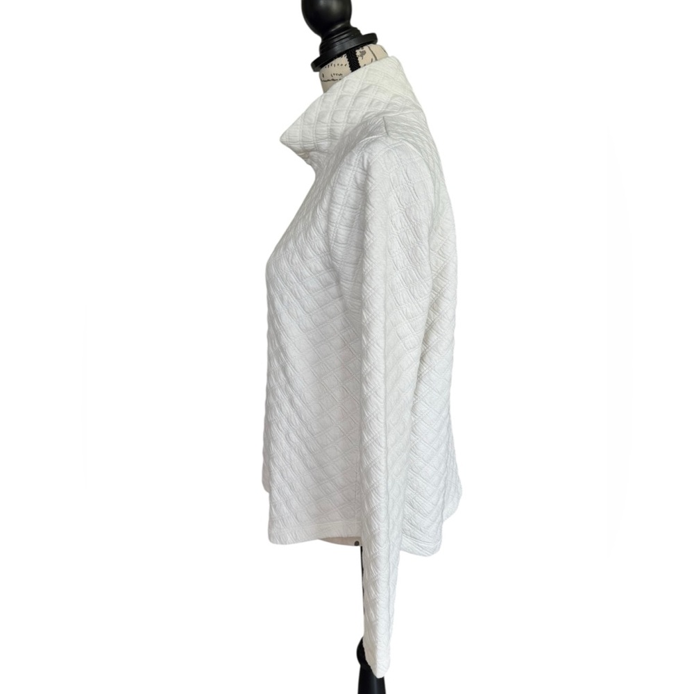 J. Crew Quilted Mockneck Pullover Women’s Small Ivory Top - Picture 4 of 10